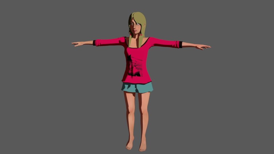 女性角色 · 全身 T-pose